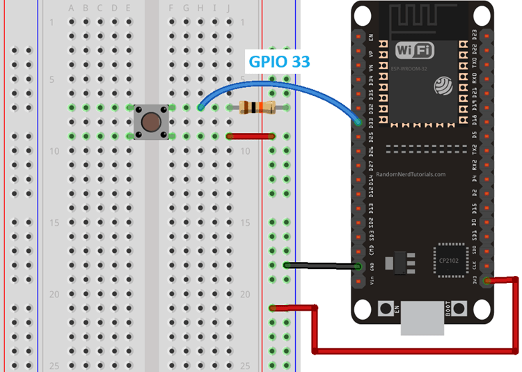 ESP32 connected to GPIO 33
