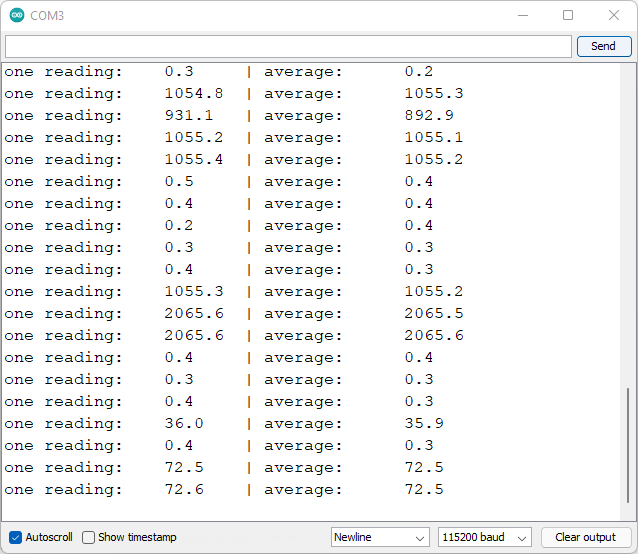 Load cell demonstration Arduino IDE Serial Monitor