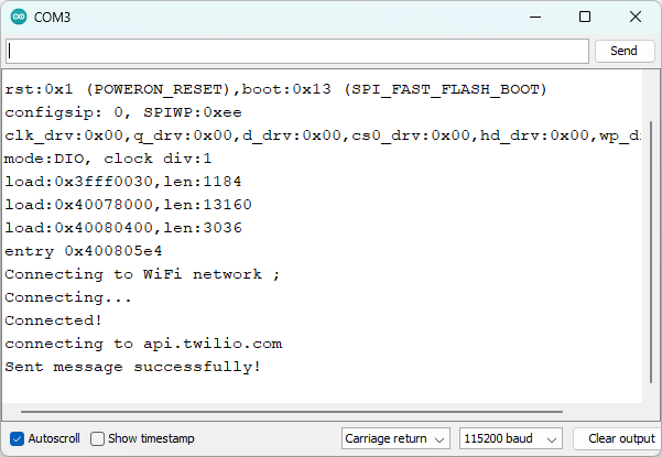 ESP32 send SMS via twilio