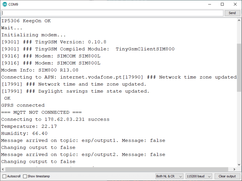 ESP32 SIM800L connect to the internet using SIM card data plan demonstration Cloud MQTT broker
