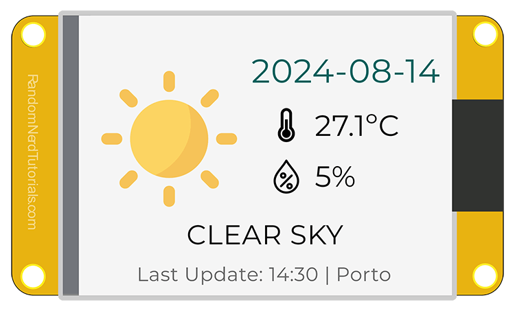 ESP32 TFT LVGL Weather Station Description Demonstration Touchscreen Clear Sky