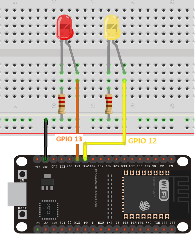 ESP32 blink two LEDs at different frequencies with micropython