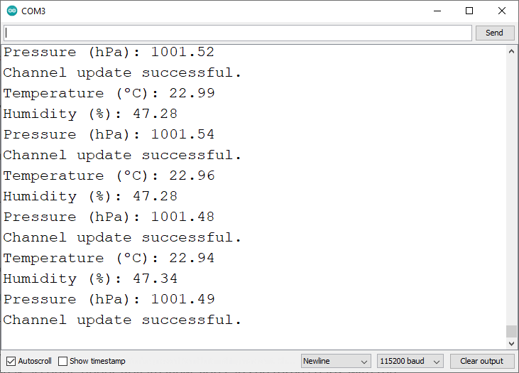 ESP8266 NodeMCU Write Multiple Fields ThingSpeak Serial Monitor