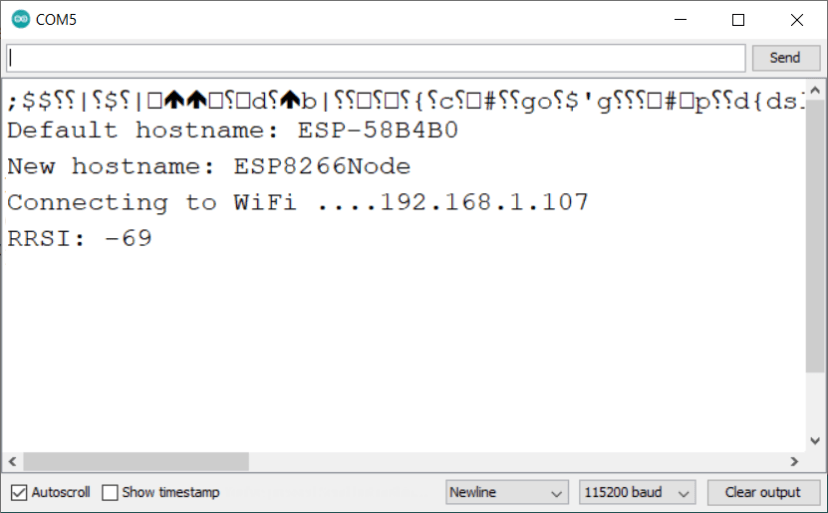 ESP8266 Custom Hostname Serial Monitor Arduino IDE