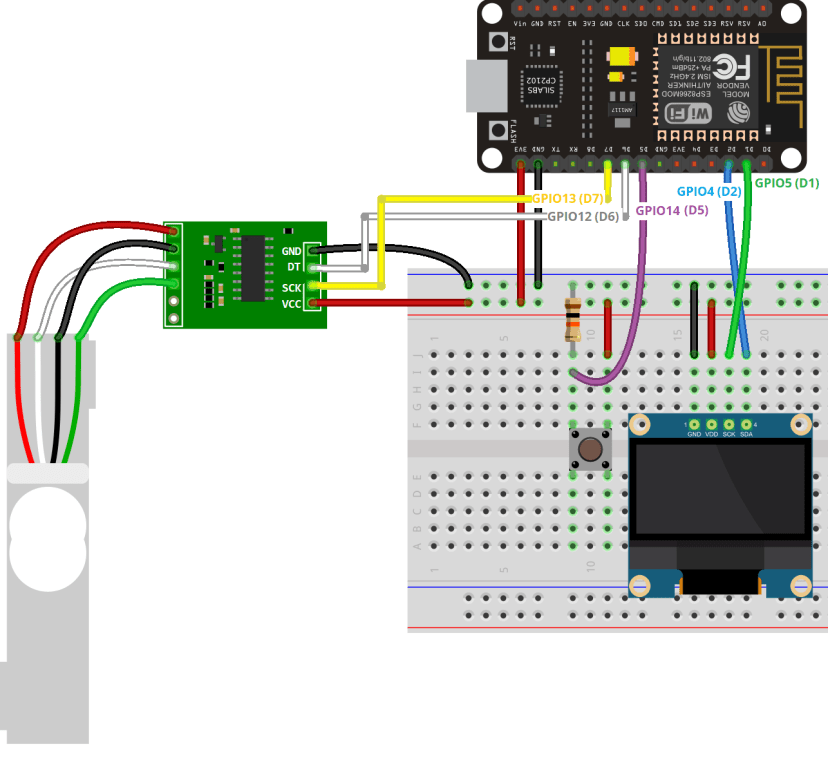 ESP8266 Digital Scale Schematic Diagram