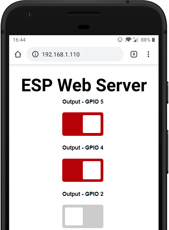 ESP8266 NodeMCU Async Web Server Web Browser Switch Buttons Mobile Responsive