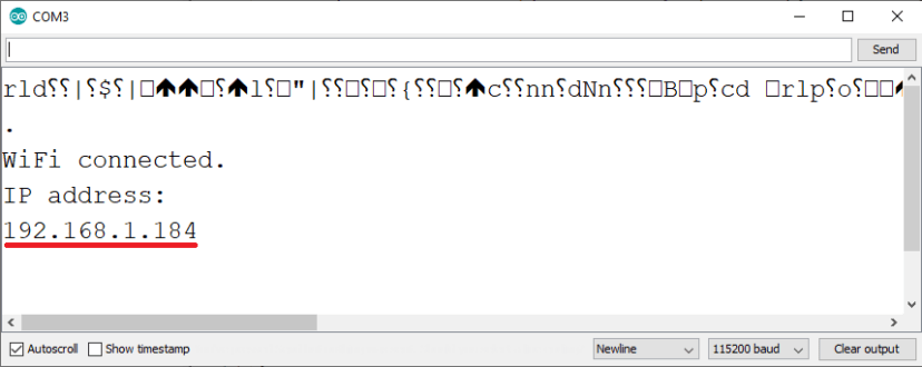 ESP8266 Fixed Static IP Address Serial Monitor