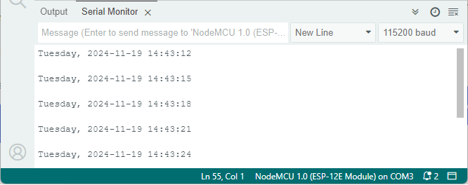 ESP32 with RTC module, setting and getting the time
