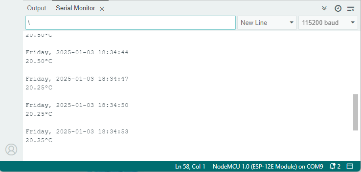 ESP8266 DS3231 Set and Get Time and Temperature
