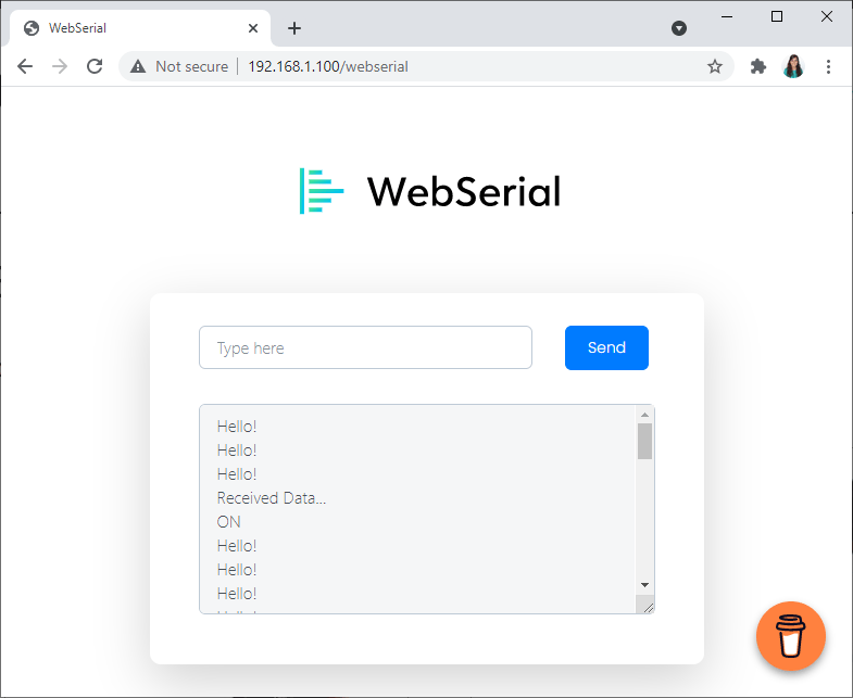 ESP8266 NodeMCU Testing Web Serial Library Basic Example Demonstration