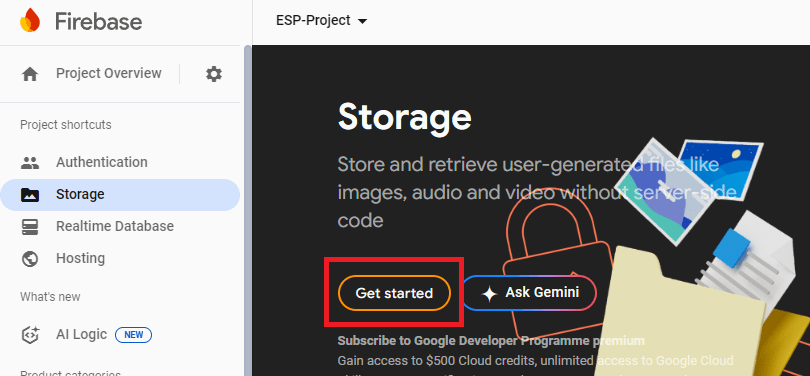 Firebase Storage Get Started