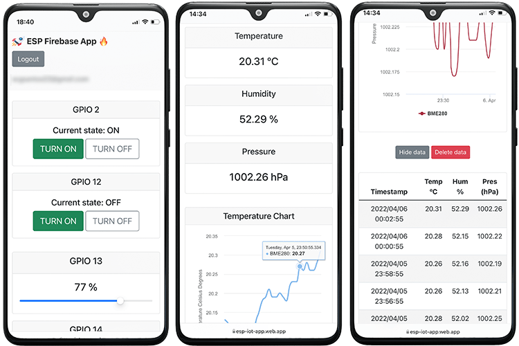 Firebase Web App ESP32 ESP8266