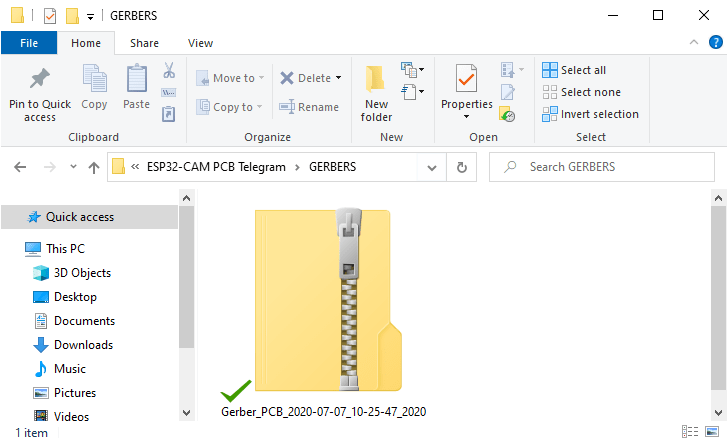 Upload Gerber Files PCB folder
