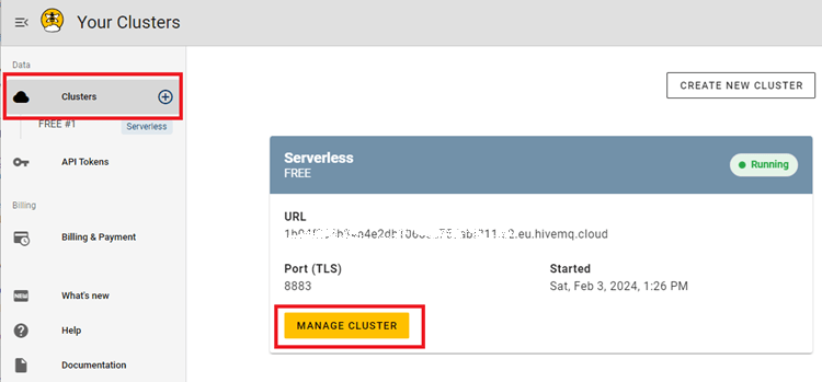 HiveMQ Manage Cluster