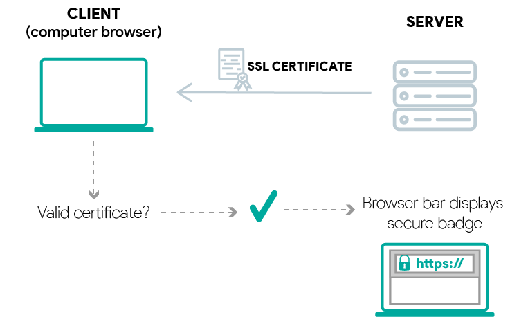 HTTPS client server interaction with valid certificate