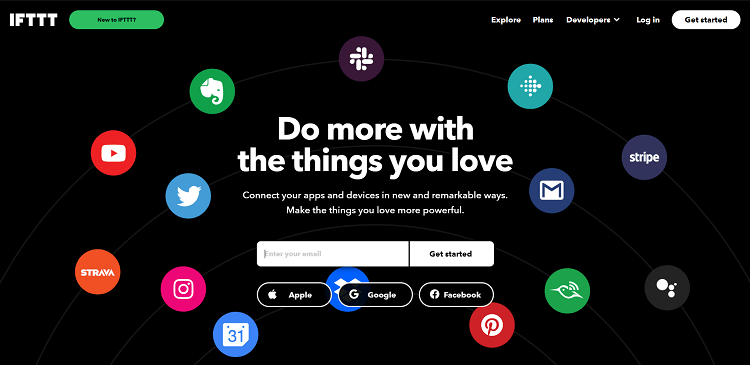 IFTTT Get Started Web Page
