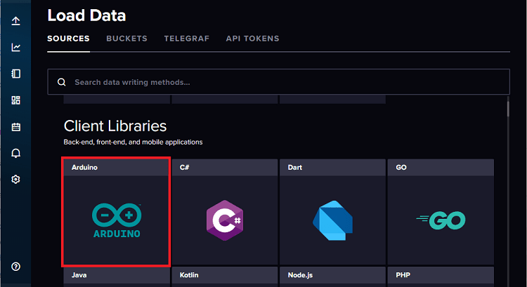 InfluxDB Load Data Arduino Client