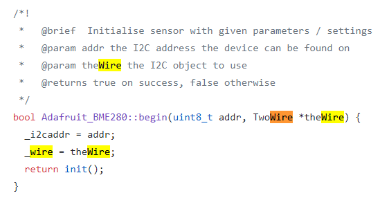 Adafruit_BME280 library using different I2C pins