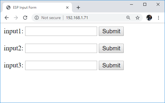 ESP32 ESP8266 Web Server with Input Fields