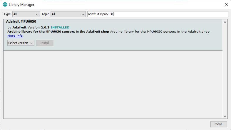 Install Adafruit MPU6050 Gyroscope Accelerometer Sensor Library Arduino IDE