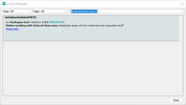 Install Deta Base Library for ESP32 Arduino IDE