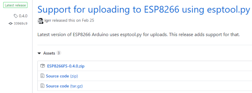 Download ESP8266 SPIFFS Filesystem fs for Arduino IDE