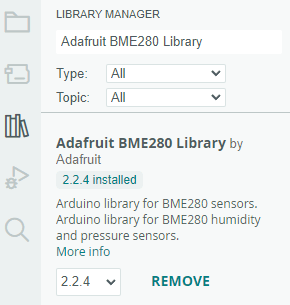 Installing Adafruit BME280 Sensor Library Arduino IDE