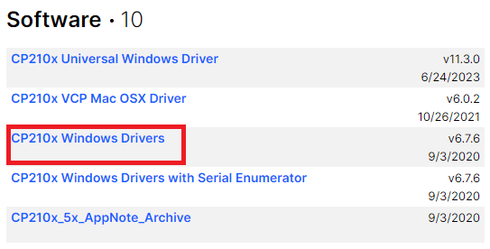 Installing CP210x USB to UART Bridge Drivers Windows PC