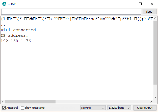 ESP8266 IP address Serial Monitor