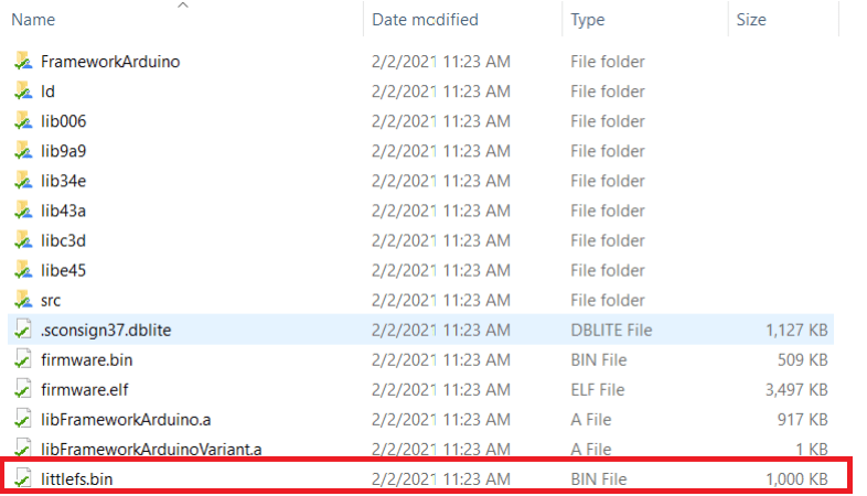 LittleFS Bin File ESP8266 Folder VS Code PlatformIO