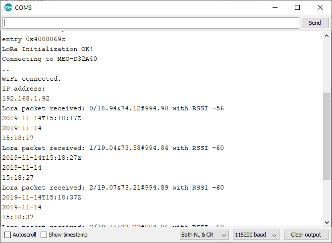 ESP32 Arduino IDE Serial Monitor window