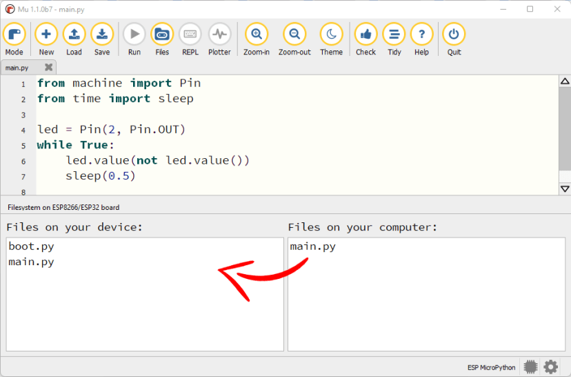 Mu Editor opening files on device