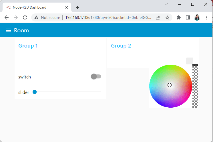 Node-RED dashboard UI example