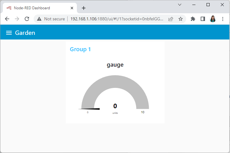 Node-RED UI gauge example