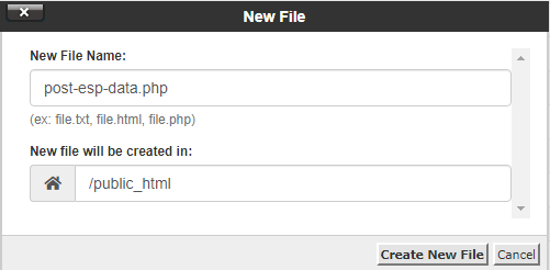 PHP Create New file post esp data