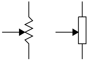 Potentiometer circuit symbols