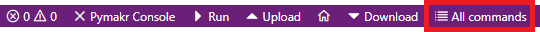 Pymakr open all commands menu
