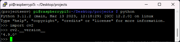 Python3 import opencv 2 test version with pip installation