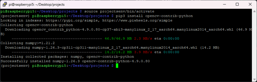 Python 3 install openCV with pip command
