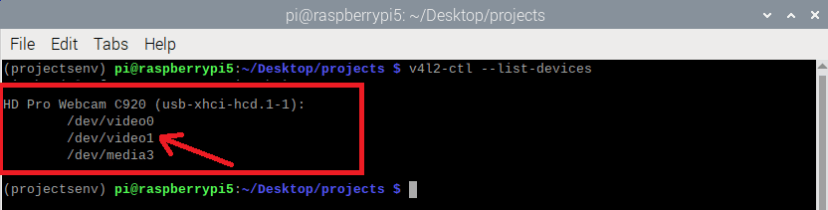 Raspberry Pi list all USB devices try different id for webcam