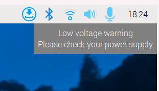 Raspberry Pi low voltage warning check power supply