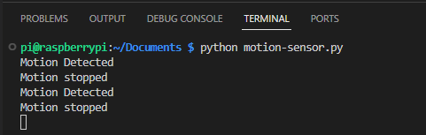 Raspberry Pi with PIR Motion Sensor - Testing on the shell