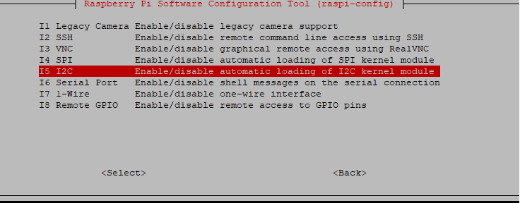 Raspberry Pi Enable I2C communication