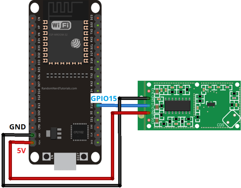 Connecting the the RCWL-0516 Microwave Radar Proximity Sensor to the ESP32