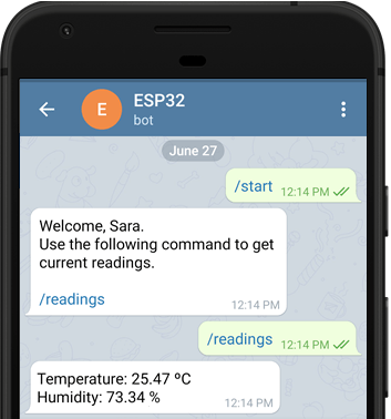 Request ESP32 ESP8266 Sensor Readings Telegram Demonstration