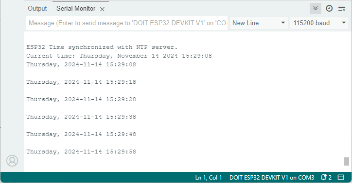 ESP32 RTC synchronize time with NTP server