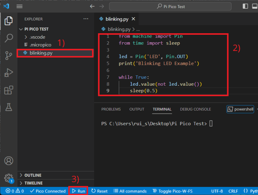 Creating MicroPython Project Raspberry Pi Pico VS Code