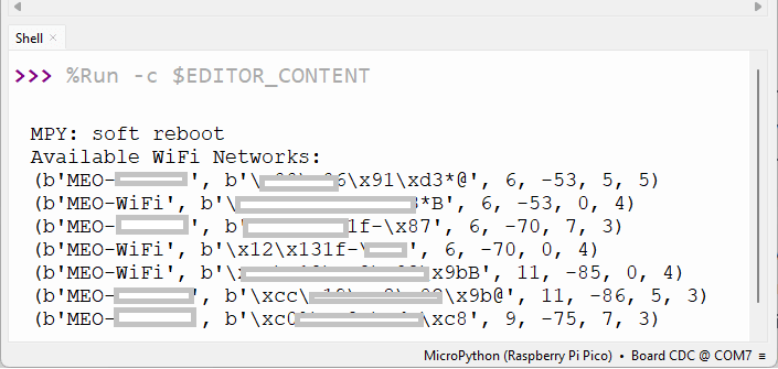 RPi Pico Scanning Wi-Fi Networks