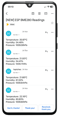 ESP32 ESP8266 Send Email Notification using PHP temperature humidity pressure