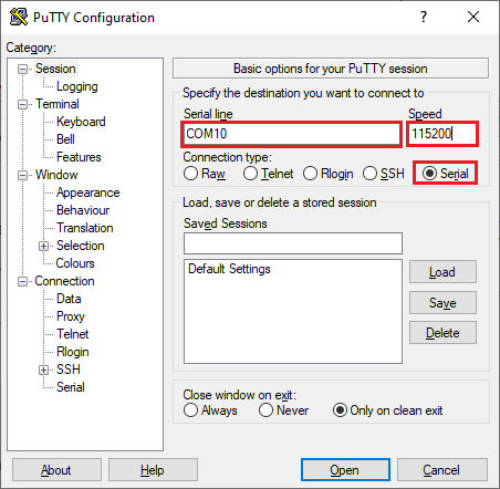 Serial Communication ESP8266 NodeMCU Boards PuTTY